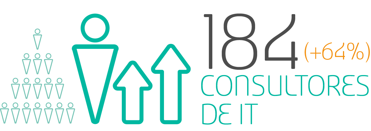 consultores de IT,(+64%),18